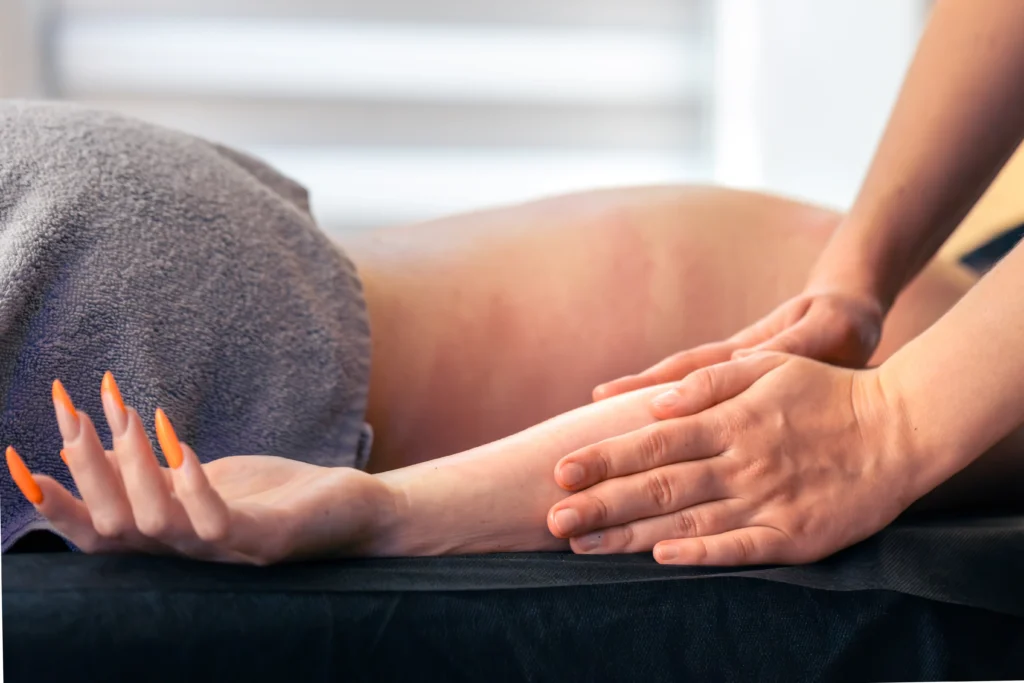 forearm massage daylight spa long gliding strokes relax